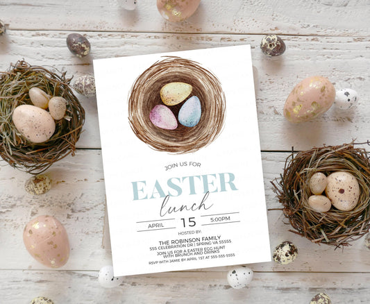 Easter Invitation, Easter Breakfast Brunch Invite , Easter Lunch Dinner Party, Easter Egg Hunt, Employee Appreciation, Editable Printable
