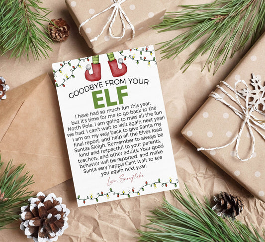 Editable Goodbye Elf Letter, Goodbye Note From Elf, Goodbye Elf Report Letter, Christmas Elves, Elf Activity Game, Printable Template