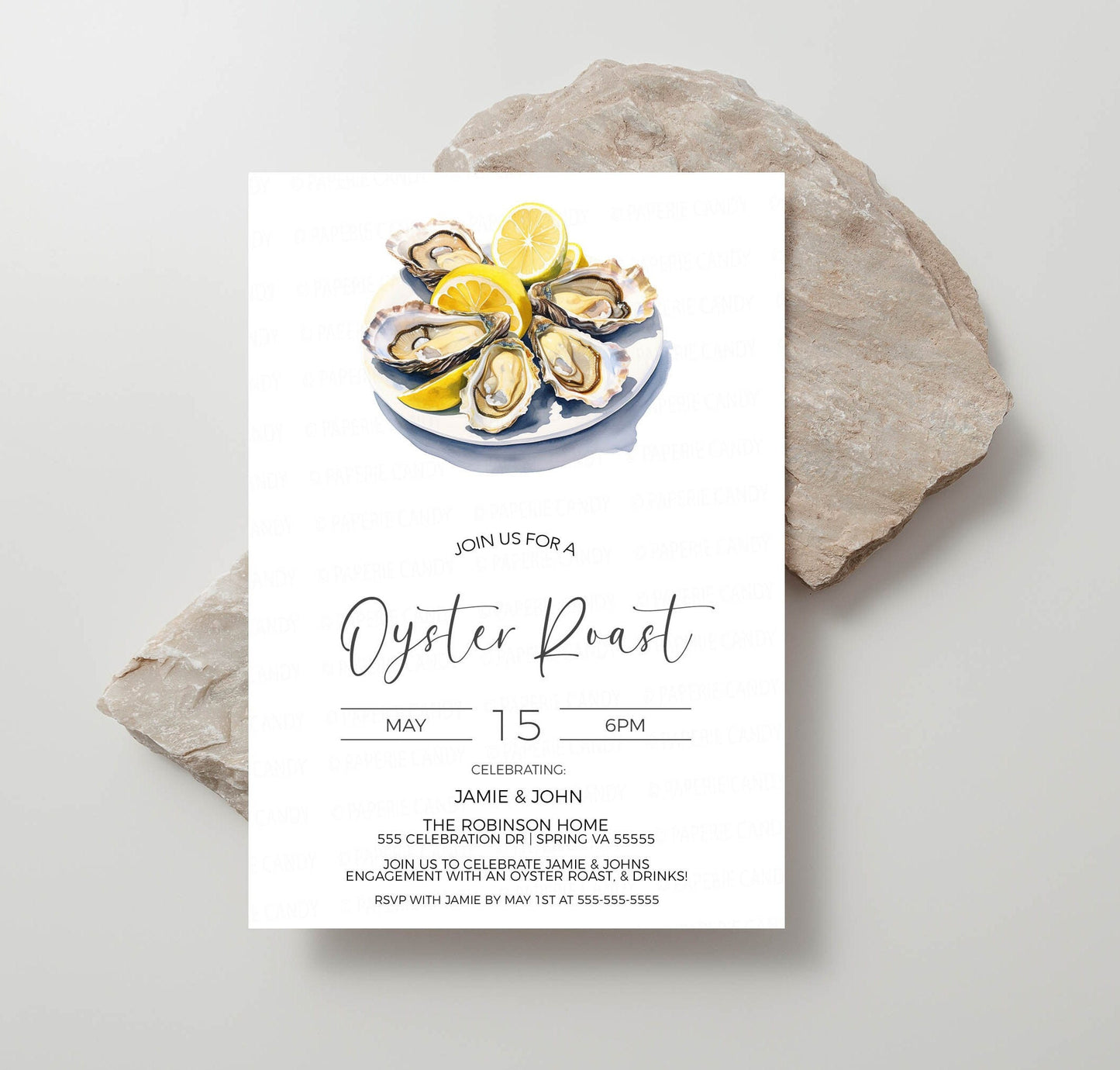 Oyster Roast Invitation, Bridal Shower, Oyster Couples Wedding Shower Invite, Seafood Raw Bar, Birthday, Engagement Party, Editable Template