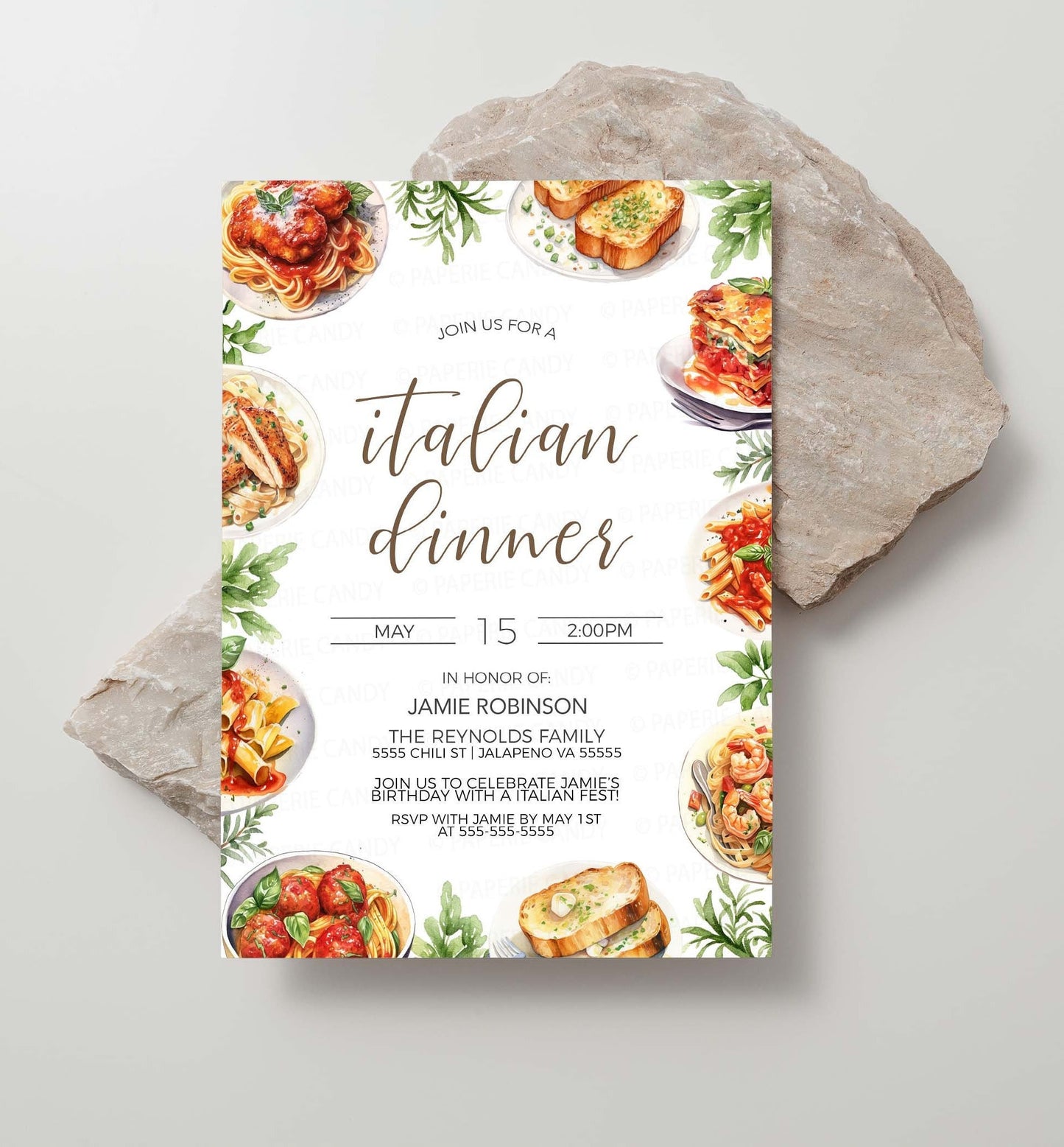 Italian Dinner Invitation, Italian Theme Invite, Pasta Dinner, Rehearsal Dinner, Pasta Birthday, Church Event, Editable Printable Template