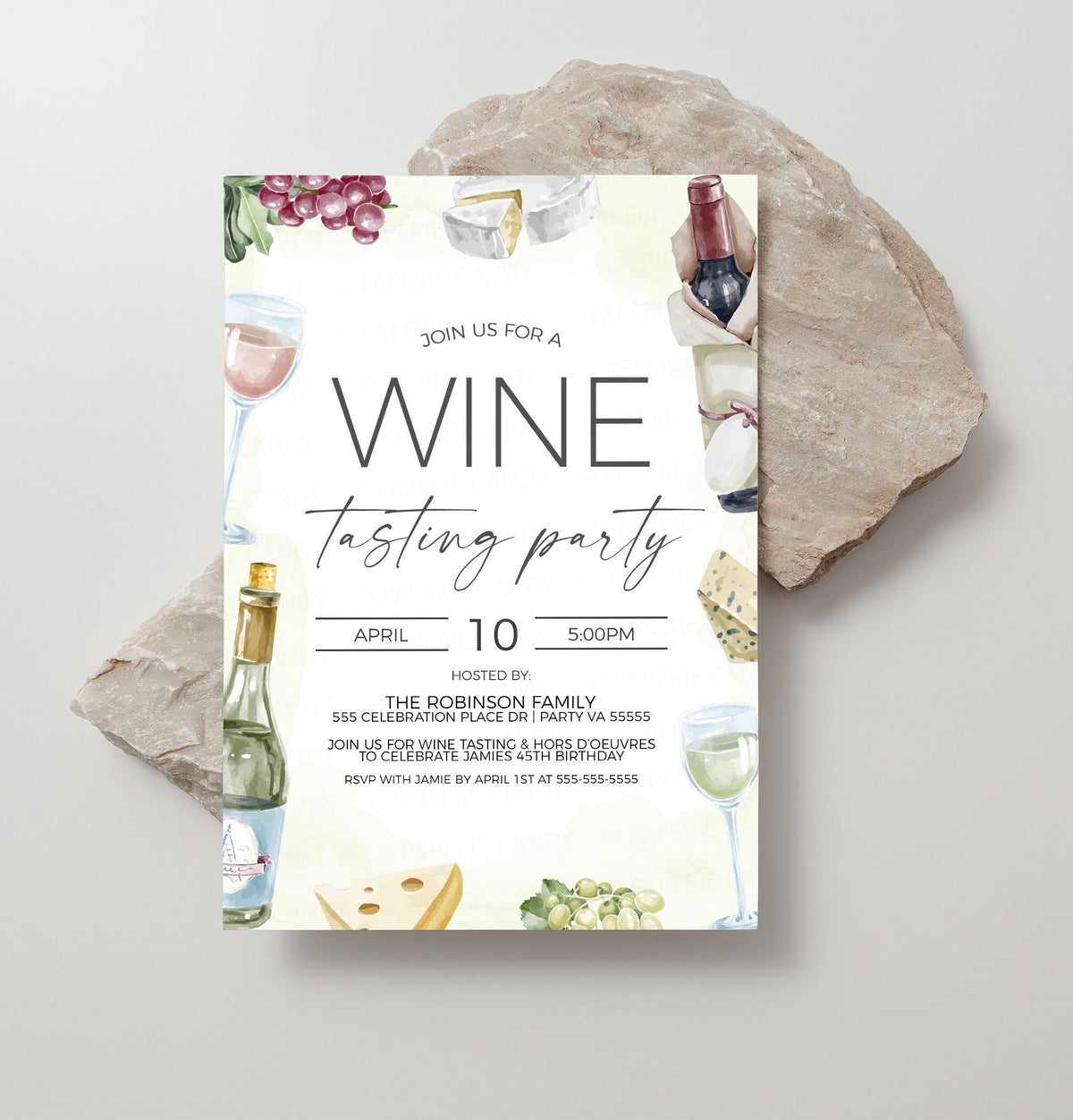 Tasting Invitation Example Wine Tasting Invitation, Wine & Cheese Invite, Vineyard Event, Birthda ...