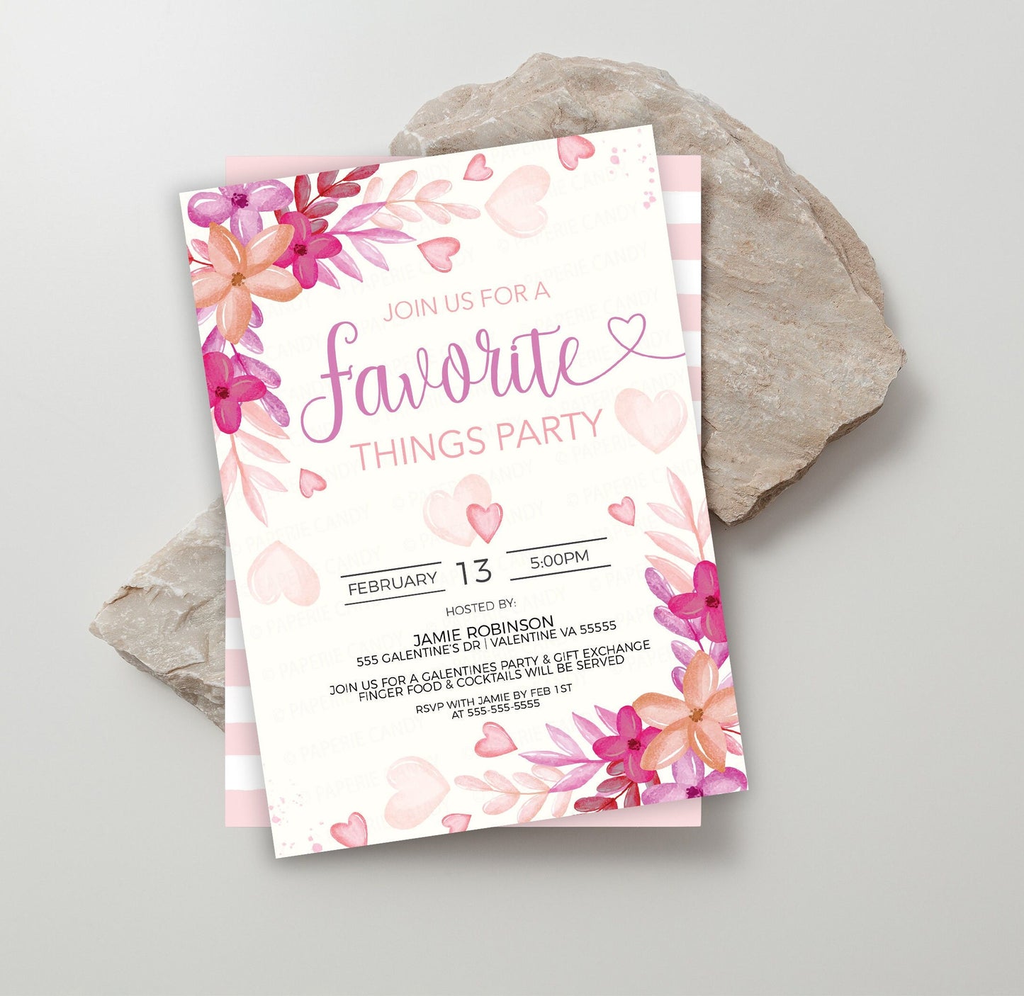 Valentine's Favorite Things Invitation, Galentine's Invite, Ladies Friends Valentine Gift Exchange Party, Valentines Printable Editable