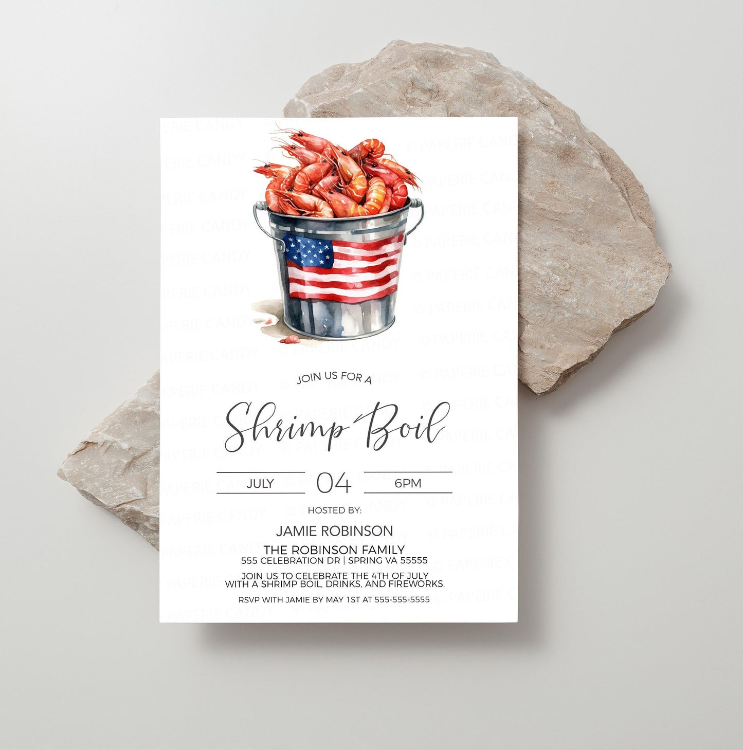 Shrimp Boil Invitation, Patriotic Shrimp Boil Invite, 4th Of July, Labor Day, Memorial Day, Shrimp & Beer Boil, Editable Printable Template