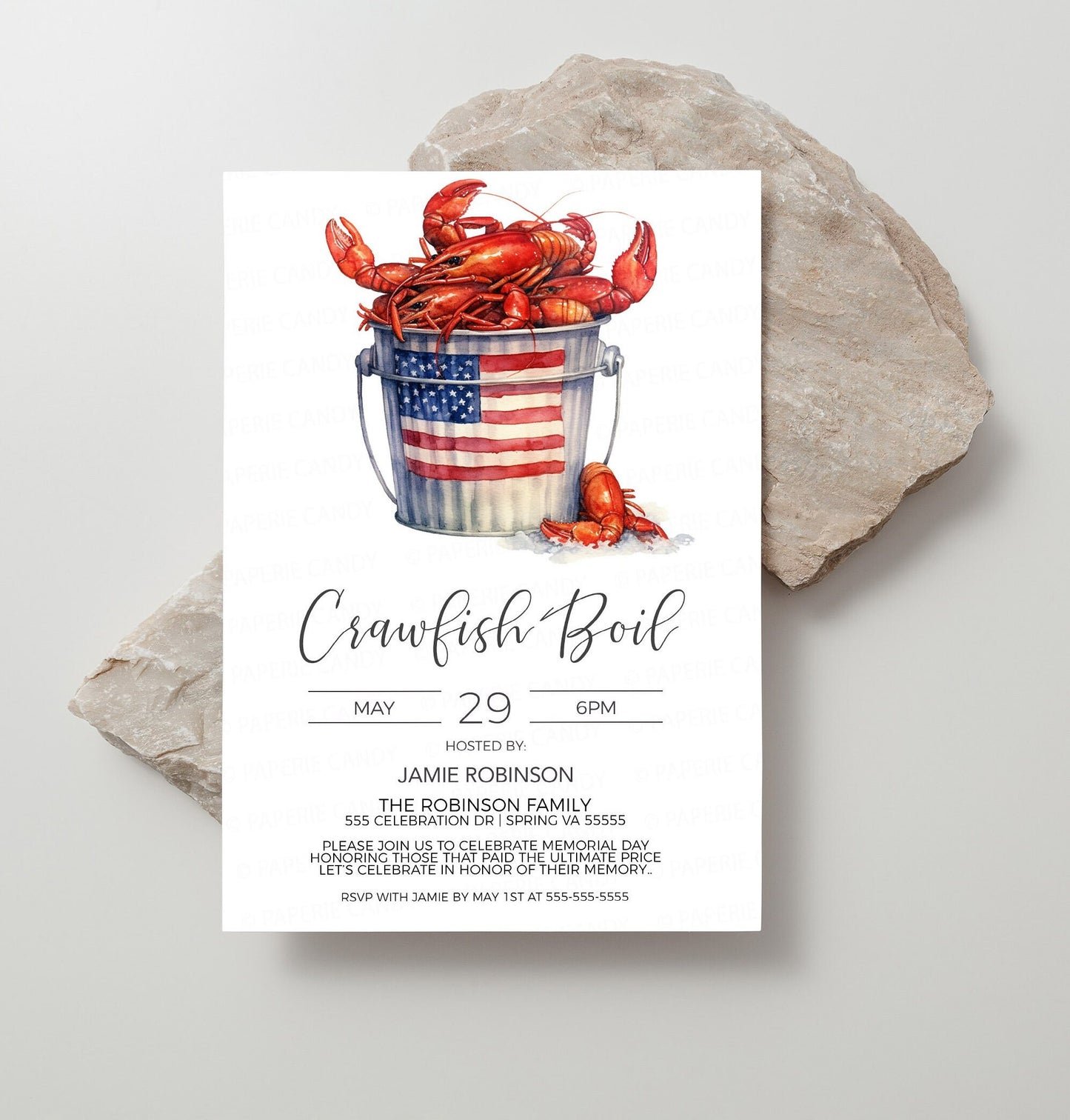 4th Of July Crawfish Boil Invitation, Independence Day Crawfish Boil Invite, Memorial Day Labor Day Beer Boil Party, Editable Printable