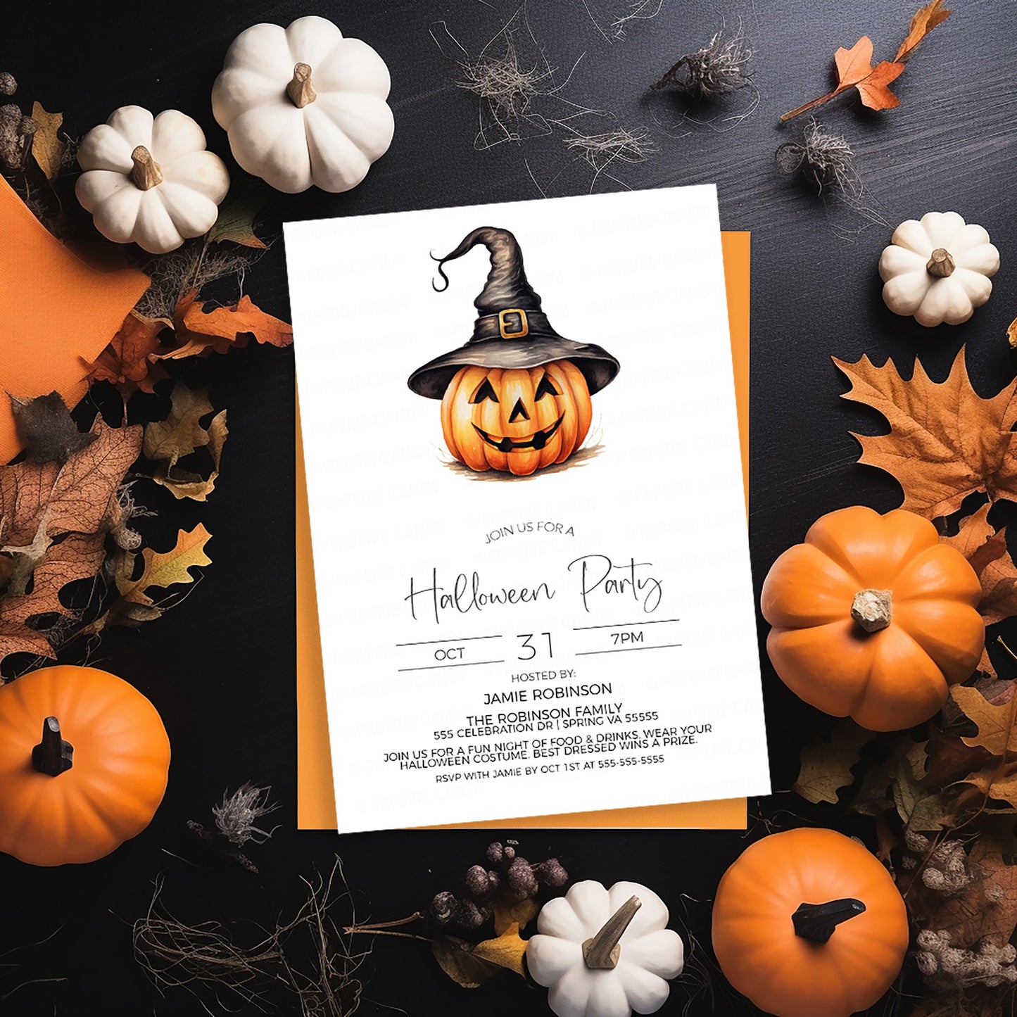Halloween Party Invitation, Costume Party Invite, Lunch Brunch Dinner Breakfast, Employee Staff Volunteer Appreciation, Editable Printable