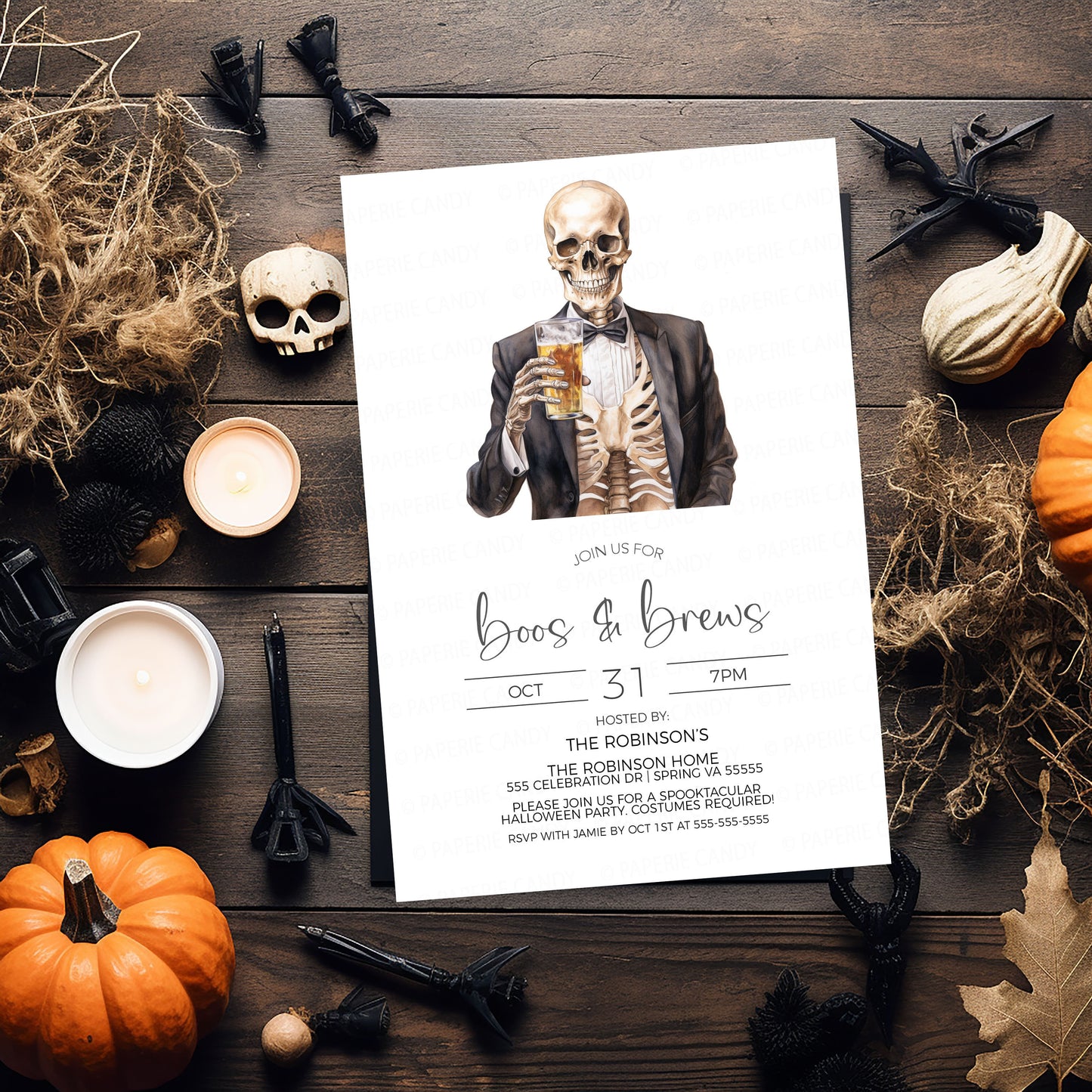 Halloween Boos And Brews Invitation, Beer Costume Party Invite, Costume Contest Dinner, Happy Hour Adult Party, Editable Printable