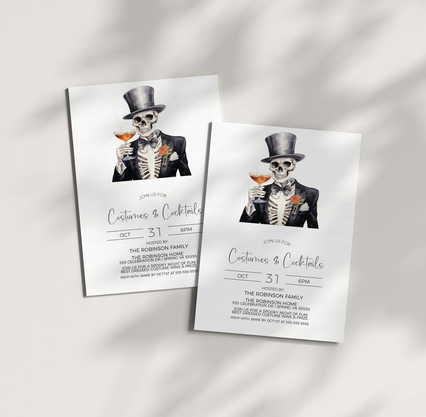 Halloween Costumes & Cocktails Invitation, Costume Party Invite, Costume Contest Dinner, Happy Hour Adult Party, Editable Printable